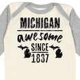 thumbnail image 4 of Inktastic Michigan Awesome Since 1837 Boys or Girls Long Sleeve Baby Bodysuit, 4 of 5