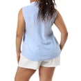 thumbnail image 4 of Unique Bargains Women's Plus Size Sleeveless Button Down Tank Top Shirts, 4 of 7
