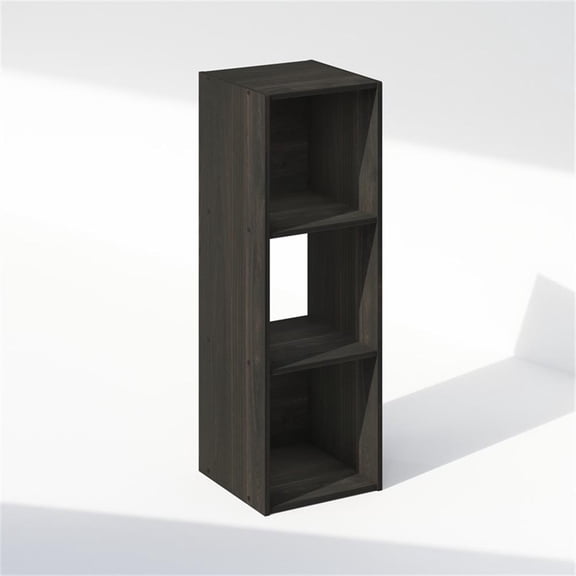 Pemberly Row Cubic Storage Cabinet in Bookcase in Bookshelf in 3-Cube Espresso