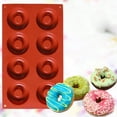 thumbnail image 3 of Fiudx Molde Versátil para Donas de 8 Cavidades, Diseño de Silicona Flexible Antiadherente, Resistente Al Calor de -40 a +446 Grados, Apto para Horno, Microondas y Lavavajillas, Ideal para Repostería, 3 of 5