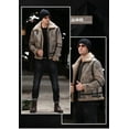 thumbnail image 3 of New Winter Fashion Coat for Man Genuine Leather Jacket Natural Real Sheepskin Shearling Outerwear Thick Wool Liner Brown Vintage Plus Oversize 5XL 6XL XXXXXXL,M,Beige, 3 of 6
