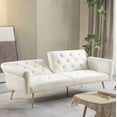 Convertible Velvet Loveseat Sofa, Nailhead Upholstered Futon, Modern