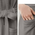 thumbnail image 5 of ZHENHONG Robes for Women, Unisex Breathable Solid Color Bathrobe Splicing Home Clothes Robe Coat, Women's Sleepwear Gray, 5 of 7