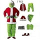 thumbnail image 1 of 7pcs The Grinch Costume Christmas Cosplay Adult Santa Costume Outfits Set + Mask A, 1 of 4
