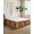 thumbnail image 2 of Orange Boho Wrap Around Bed Skirts for King Bed 18" Drop,Bed Skirt with Adjustable Elastic Belt Dust Ruffle Bed Valance for Bedroom Hotel Country Vintage Ethnic Abstract Geometric Bed Frame Cover, 2 of 7