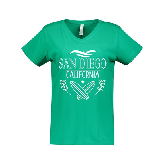 Inktastic San Diego California Cute Surfing Women's V-Neck T-Shirt