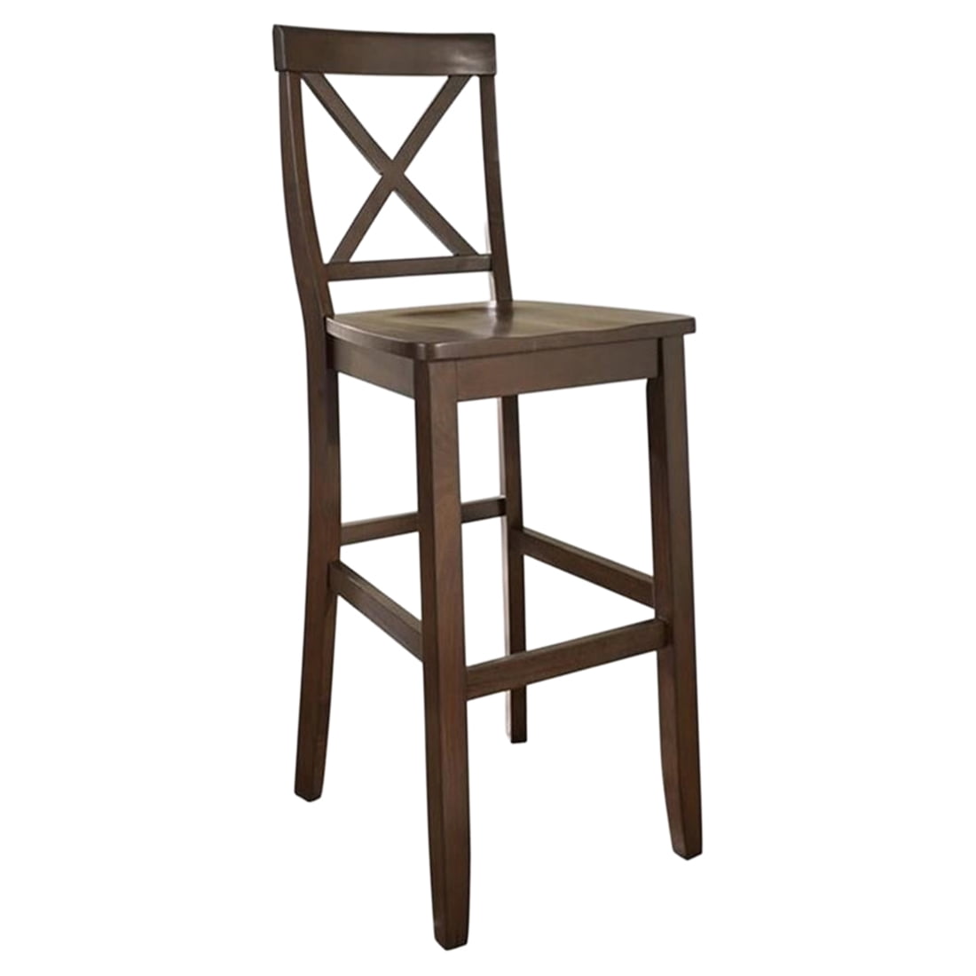 Crosley Furniture 30" Wood X Back Bar Stool in Mahogany (Set of 2)