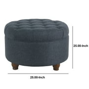 HomePop Large Tufted Round Storage Ottoman, Multiple Colors