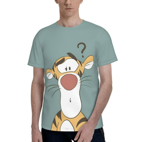 Tigger Men's T Shirts Cartoon Graphic Short Sleeve Tees Novelty Casual Unisex Adults Tee Shirt Tops