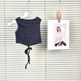 thumbnail image 4 of Coerni Girls Sleeveless Tank Top Tie Knot Front Tops T Shirts for Kids Crewneck Cute Casual Athletic Undershirt Crop Top Cute Vest, 4 of 7