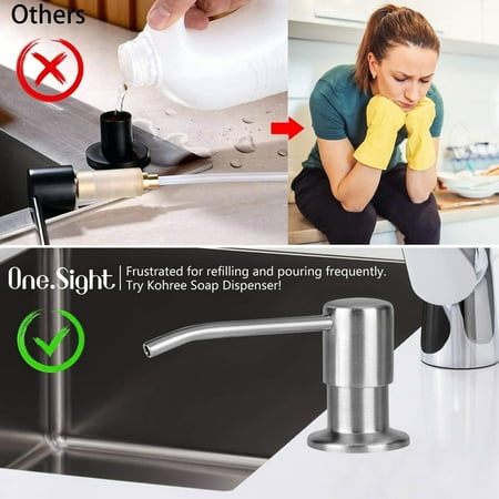 Soap Dispenser for Kitchen Sink, PASEO Built in Dish Sink Soap Dispenser and Extension Tube Kit ...