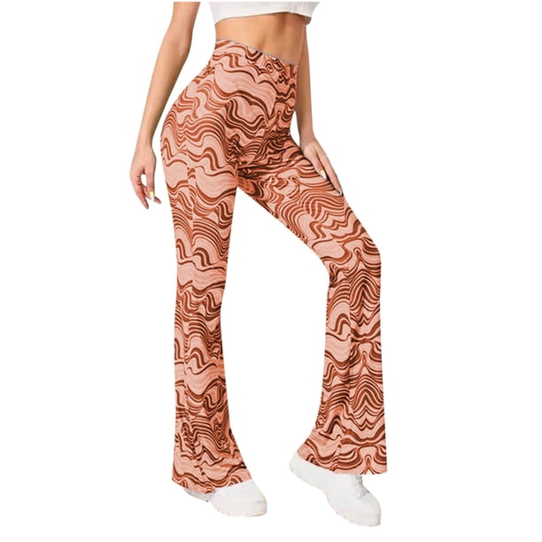 Pantalones largos de yoga con estampado de ondas de agua de cintura alta atléticos para correr de verano para mujer Fridja alkflakhf37990
