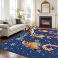 thumbnail image 2 of 6'x9' Area Rugs, Blue Birds Christmas Indoor Outdoor Area Rug for Living Room Bedroom, Xmas Winter Snowflake Washable Bathroom Rugs Kitchen Floor Carpet Mats Home Decor Aesthetic, 2 of 8