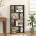 thumbnail image 4 of Gymax 4-Tier Geometric Bookshelf 48'' High Bookcase Modern 8-Cube Storage Organizer Gray, 4 of 10