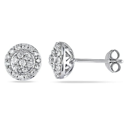 Miabella 1/2 Carat T.W. Diamond Sterling Silver Cluster Stud Earrings