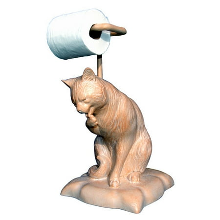 Hickory Manor House Free Standing Cat Licking Paw Freestanding Toilet Paper Holder