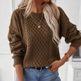thumbnail image 5 of RYDCOT Womens Sweaters 2024 Fall Winter Cable Knit Long-Sleeve Crewneck Sweater Classic-Fit Chunky Cozy Jumpers Tops Loose Casual Sweaters Sale, 5 of 9