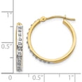 thumbnail image 4 of 14K Yellow Gold Diamond Fascination Round Hinged Hoop Earrings (21 X 3) Made In United States df162, 4 of 5
