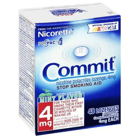 Nicorette Commit: Mint Flavor Nicotine Polacrilex Lozenge/Stop Smoking Aid, 48 mg