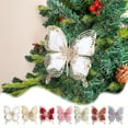 thumbnail image 1 of Adorno Navideño Artificial de Mariposas con Purpurina Marrón, Pinza para Árbol de Navidad, Guirnalda para Bodas y Fiestas, 1 Unidad, 21 X 18 X 2 Cm, 1 of 6