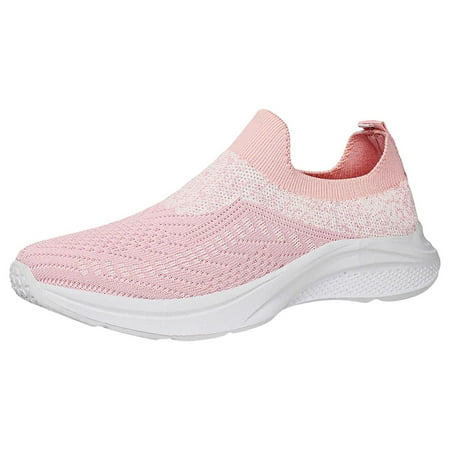 

nsendm Women s Shoes Sport Sneakers Lightweight Casual Walking Shoes Breathable Mesh Slip On Walking Sneakers Women Laces Pink 41