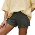 thumbnail image 2 of Knitted Mini Shorts for Women Summer Elastic High Waist Wide Leg Relaxed Fit Casual Shorts, 2 of 5