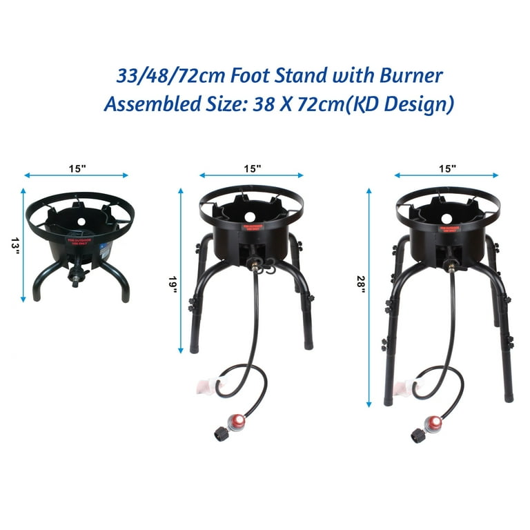 ARC Propane Burners For Outdoor, Wok Burner Single Propane Burner With  Adjustable Legs, 65,000BTU Cast Iron Portable Propane Stove Great For  Camping
