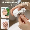 thumbnail image 2 of Electric Nail Clipper for Baby and Seniors - 2 in 1 Auto Fingernail Cutter and Polishing Grinder for Baby Senior Adults - Rechargeable Cordless USB Battery Fingernail Trimmer, 2 of 6