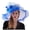 Blue, variant on FUZHIQ Women's Ruffled Organza Wide Brim Tea Party Hat with Large Flower, Elegant Lightweight Fascinator Hat for Wedding Derby Horse Race Bridal Evening Event