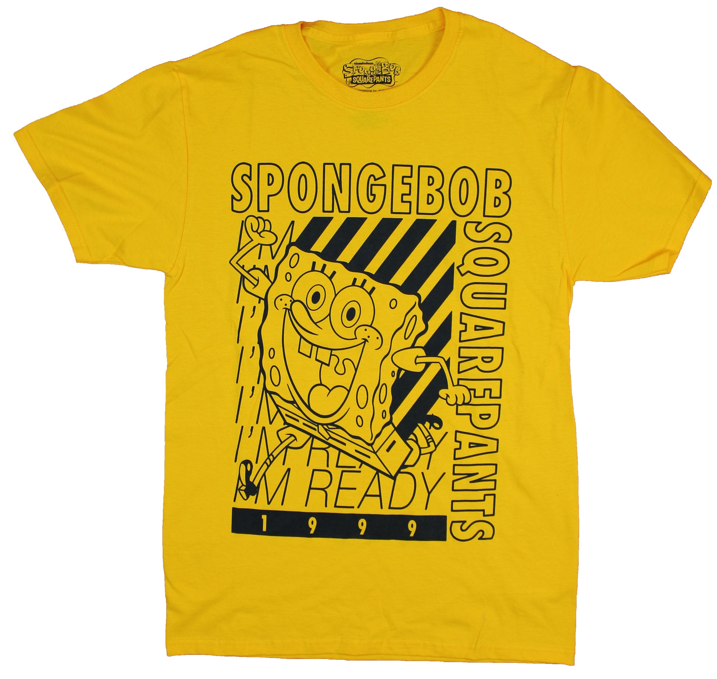 SpongeBob Squarepants Mens T-Shirt - 1999 Rushing I'm Ready Bob Image ...