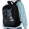 thumbnail image 4 of HUIACONG Dark Wolf School Backpack for Primary Kids Lightweight Wear‑Resistant Large Capacity for Boys Girls Ages 6‑18 Daily Travel, 4 of 6