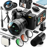 5K 64MP Digital Cameras for Photography, All-in-One Camera Kit for Beginners & Teens, with 32GB Card, Microphone, Filter Trio180° Flip Screen, 16X Zoom