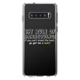 thumbnail image 1 of DistinctInk Clear Shockproof Hybrid Case for Samsung Galaxy S10 (6.1" Screen) - TPU Bumper Acrylic Back Tempered Glass Screen Protector - 1st Rule of Barbecuing - Get Me a Beer, 1 of 2