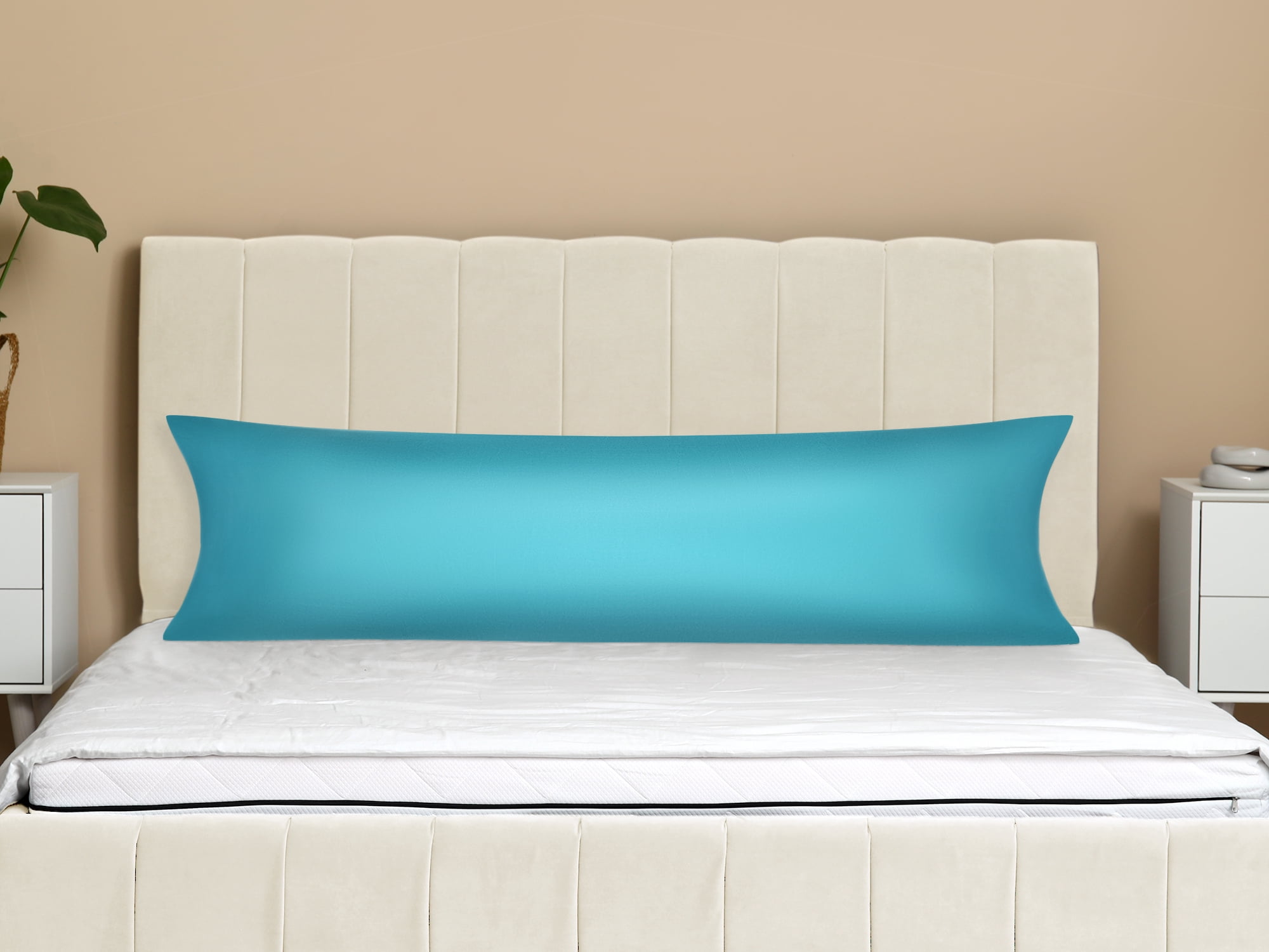 Unique Bargains Satin Pillow Cases Set of 2 Cooling Pillow Covers Blue Green
