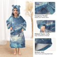 thumbnail image 3 of FORMRS Wearable Blanket Hoodie with Sleeves for Kids Cozy Flannel Sweatshirt, Night Floating Whale, 3 of 7