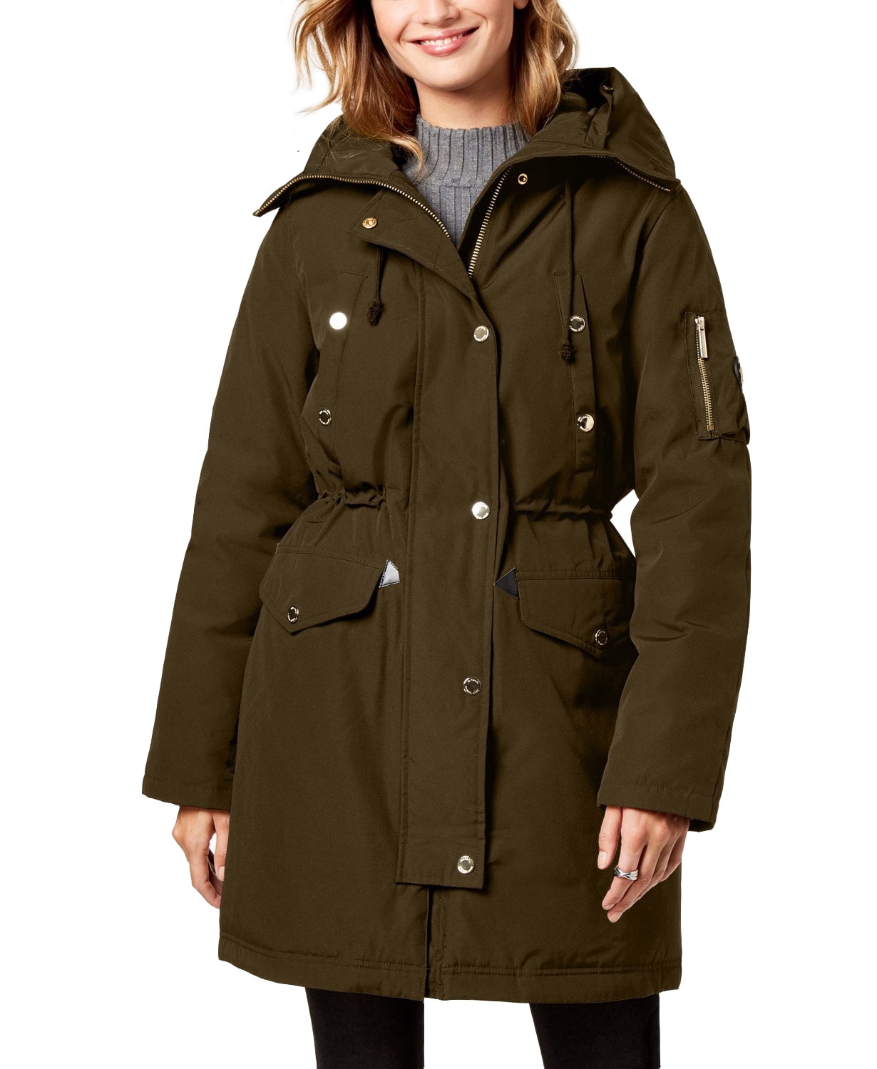 olive green michael kors coat