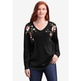 thumbnail image 3 of Woman Within Plus Size Waffle Thermal V-Neck Tee, 3 of 6