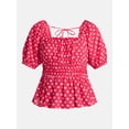 thumbnail image 6 of Time and Tru Women's Puff Sleeve Square Neck Top, Sizes XS-XXXL, 6 of 6