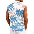 thumbnail image 6 of Hogleaql Men's Casual Button Down Shirts Sleeveless Hawaiian Shirts Tropical Graphic Vacation Fashion Beach Tshirt Wine 2XL, 6 of 6
