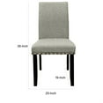 thumbnail image 5 of 25 Inch Dining Chairs-Set of 2-Nailhead Trim-Padded Gray Upholstery-Black Wood, 5 of 6