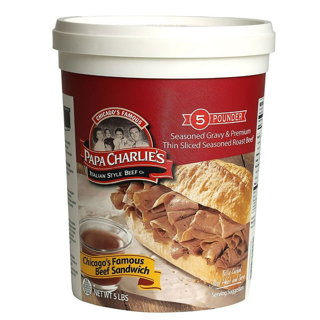 Papa Charlie's Seasoned Gravy and Thin Sliced Seasoned Roast Beef, Frozen, 5 lbs.