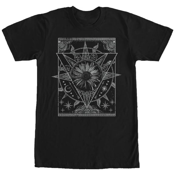 Men's Lost Gods Geometric Celestial Daisy Graphic Tee Black Small