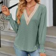 thumbnail image 4 of AXXD Womens Blouses for Work Professional Basic Summer 2024 Solid Color V-Neck Long Sleeve Casual Top Blouse, 4 of 6
