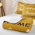 thumbnail image 4 of meiyoeat Rustic Home Sweet Bed Spread Queen for Adults Men Women, Arrow Quote Queen Coverlet Set, Mustard Yellow, 3 Pieces, 4 of 7