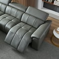 thumbnail image 6 of Kevinplus Wall-Hugger Reclining Sofa Modern Manual Control Genuine Leather L Shaped Couch,Lounge Seat with USB Port,Grey, 6 of 13