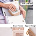 thumbnail image 4 of Joyero de viaje con espejo, mini estuche de regalos para mujeres y niñas, pequeñas cajas organizadoras portátiles para anillos, pendientes, collares, pulseras, 4 of 5