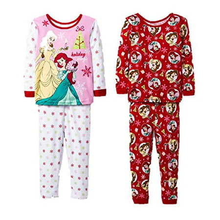Beauty & Beast Disney Princess Toddler 4pc Belle Holiday Magic Pajama (Best Pajamas For Hospital After C Section)