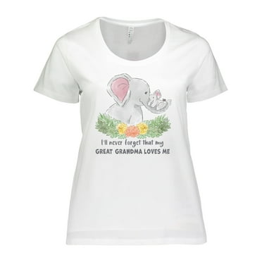 Inktastic I'll Never Forget That My Great Grandma Loves Me Elephants Women's Plus Size T-Shirt