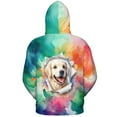 thumbnail image 2 of Funny Watercolor Adorable Golden Retriever Peeking Through Torn Paper Effect All Over Print 3D Hoodie Unisex Merch Hoodies Goldens Dog Lover Gifts Idea - 00026, 2 of 6