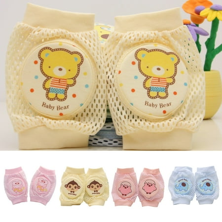 

harmtty 1 Pair Toddler Knee Cushion Cartoon Pattern Decorative Mesh Hollow Out Monkey Baby Safety Cushion for Kids Pink A
